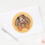 Mickey Mouse Thanksgiving Turkey Classic Round Sticker