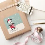 Mickey Mouse Winter Onederland Birthday Thank You Square Sticker