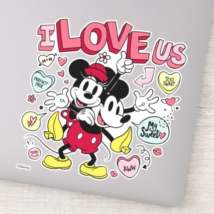 Mickey Mouse Minnie Mouse I Love Us Sticker