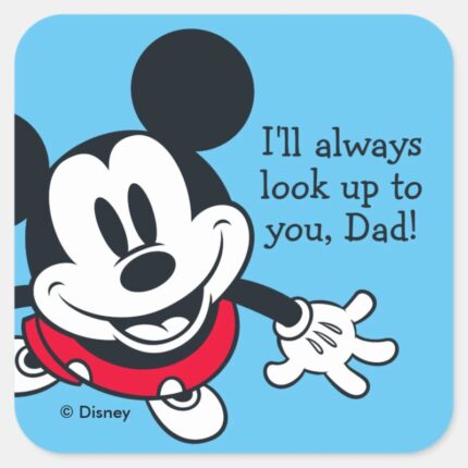 Mickey Mouse Always Look Up To You Square Sticker