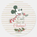 Mickey Mouse Cant Wait Til Christmas Classic Round Sticker