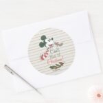 Mickey Mouse Cant Wait Til Christmas Classic Round Sticker