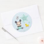 Mickey Mouse First Birthday Classic Round Sticker