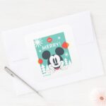 Mickey Mouse Get Merry Square Sticker