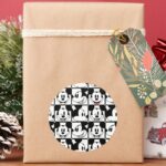 Mickey Mouse Grid Pattern Classic Round Sticker
