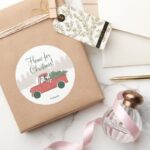 Mickey Mouse Home For Christmas Classic Round Sticker