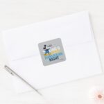 Mickey Mouse Love Light Hanukkah Night Square Sticker