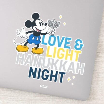 Mickey Mouse Love Light Hanukkah Night Sticker