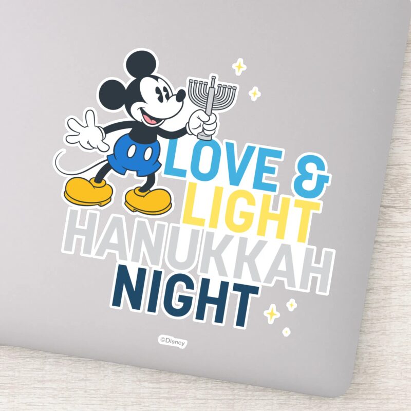 Mickey Mouse Love Light Hanukkah Night Sticker