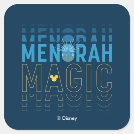 Mickey Mouse Menorah Magic Square Sticker
