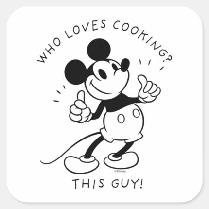 Mickey Mouse Mickey Mouse Who Loves Cooking Square Sticker