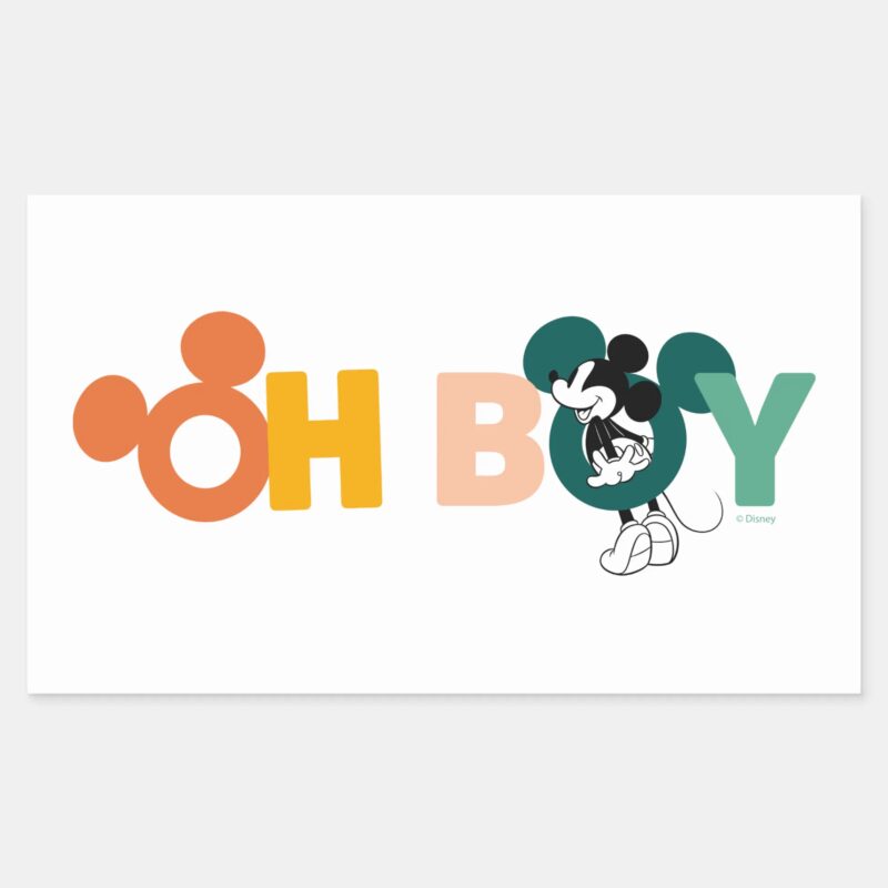 Mickey Mouse Oh Boy Rectangular Sticker