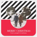Mickey Mouse Our First Christmas Married Square Square Sticker