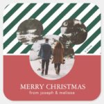 Mickey Mouse Our First Christmas Married Square Sticker