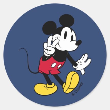 Mickey Mouse Peace Out Classic Round Sticker