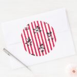 Mickey Mouse Plane Crazy Pattern Classic Round Sticker