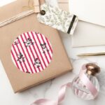 Mickey Mouse Plane Crazy Pattern Classic Round Sticker