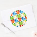 Mickey Mouse Pop Art Pattern Classic Round Sticker