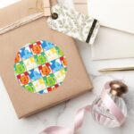 Mickey Mouse Pop Art Pattern Classic Round Sticker