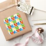 Mickey Mouse Pop Art Pattern Square Sticker
