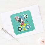 Mickey Mouse Rad Like Dad Square Sticker