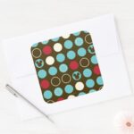 Mickey Mouse Retro Polka Dot Pattern Square Sticker