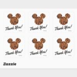 Mickey Mouse Wild One 1st Birthday Square Sticker