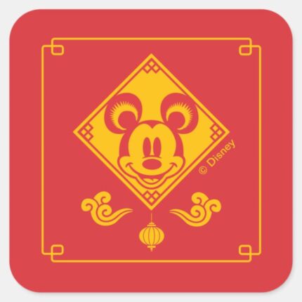 Mickey Mouse Year Of The Mouse Square Sticker