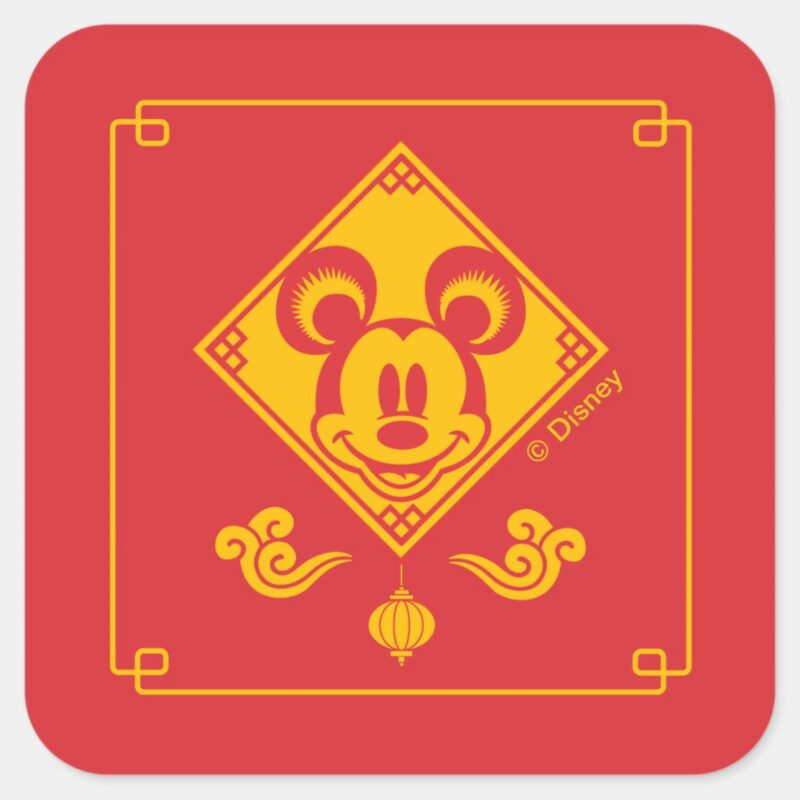 Mickey Mouse Year Of The Mouse Square Sticker