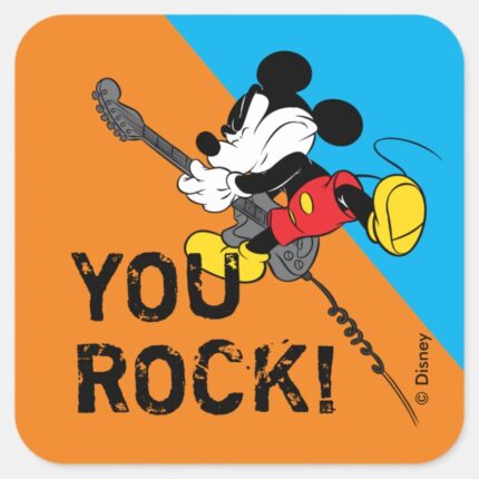 Mickey Mouse You Rock Dad Square Sticker