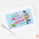 Mickey Spreading Holiday Cheer Rectangular Sticker