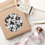 Mickey Friends Classic Mickey Pattern Classic Round Sticker