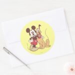 Mickey Friends Classic Mickey Pluto Classic Round Sticker