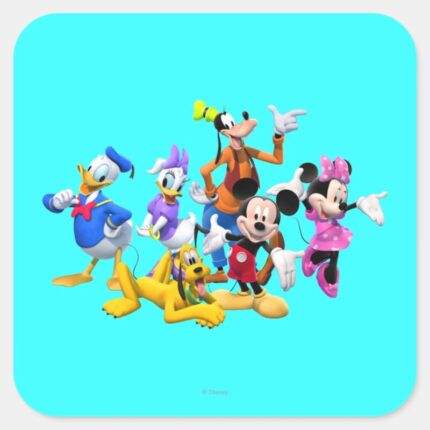 Mickey Friends Clubhouse Square Sticker
