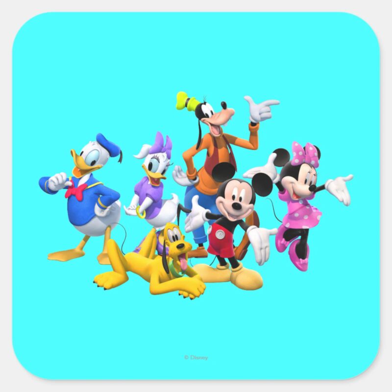 Mickey Friends Clubhouse Square Sticker