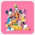 Mickey Friends Fab Five Square Sticker