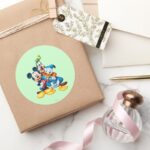 Mickey Friends Group Hug Classic Round Sticker