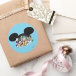 Mickey Friends Group In Mickey Ears Classic Round Sticker
