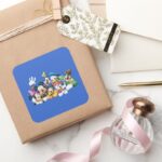 Mickey Friends Kneeling Square Sticker