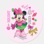 Mickey Friends Minnie Holiday Cheer Classic Round Sticker