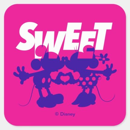 Mickey Minnie Mouse Sweet Valentines Day Square Sticker