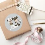 Mickey Minnie Wedding Getting Married Classic Round Sticker