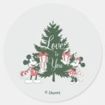 Mickey Minnie Christmas Love To You Classic Round Sticker