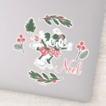 Mickey Minnie Christmas Skating Noel Sticker