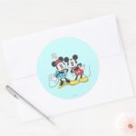 Mickey Minnie Classic Pair Classic Round Sticker