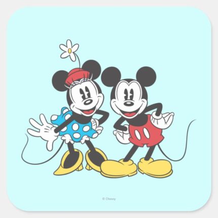 Mickey Minnie Classic Pair Square Sticker