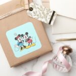 Mickey Minnie Classic Pair Square Sticker
