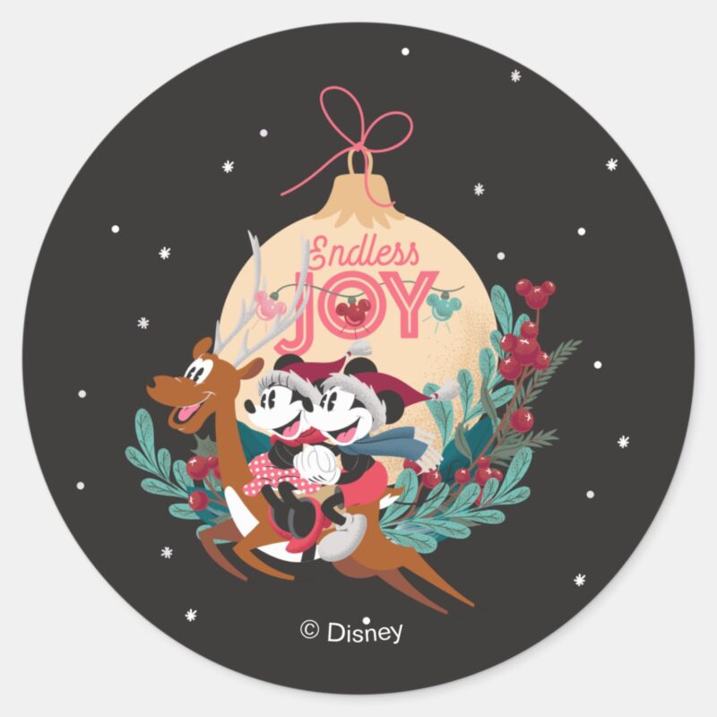 Mickey Minnie Endless Joy Classic Round Sticker Mickey Minnie Endless Joy Classic Round Sticker