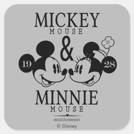 Mickey Minnie Est. 1928 Square Sticker