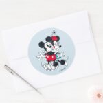 Mickey Minnie Forever Love Classic Round Sticker